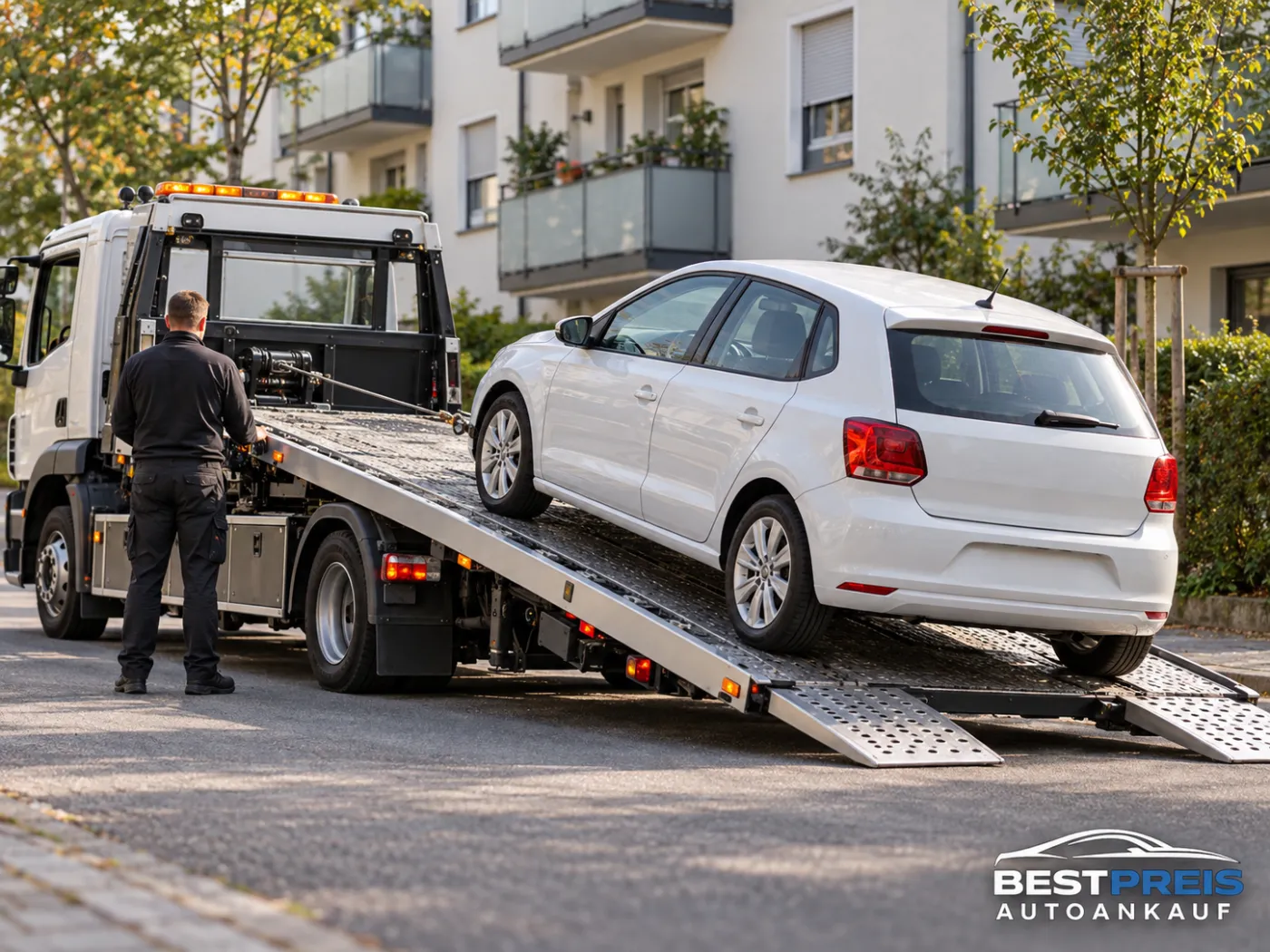 Abholung eines verkauften Autos mit dem Autotransporter