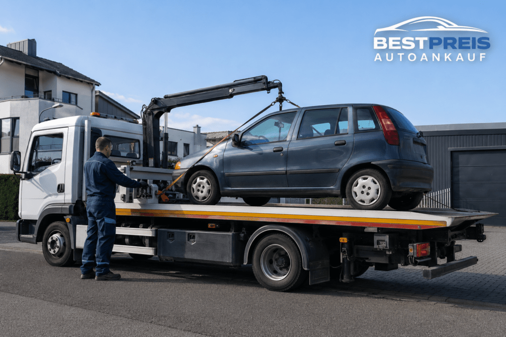 Kostenlose Abholung eines nicht fahrbereiten Altfahrzeugs